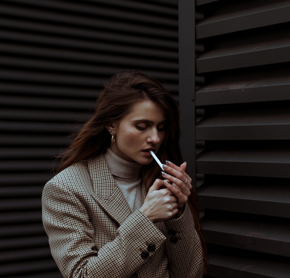young woman smoking